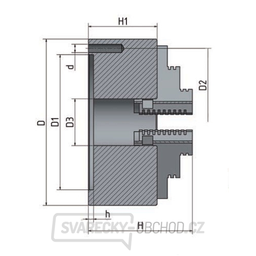 4-čelisťové sklíčidlo s centrickým upínáním ø 160 mm