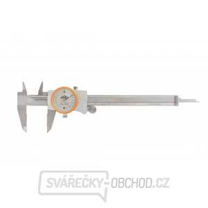 Posuvné měřítko s číselníkovým úchylkoměrem KINEX 200 mm, 0,02 mm, nárazuvzdorný, ČSN 25 1235, DIN 862 Posuvné měřítko s číselníkovým úchylkoměrem KINEX 200 mm, 0,02 mm, nárazuvzdorný, ČSN 25 1235, DIN 862