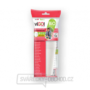 viGO! BIO kelímek papírový bílý 250 ml,, laminace PLA,, 6 ks v… gallery main image