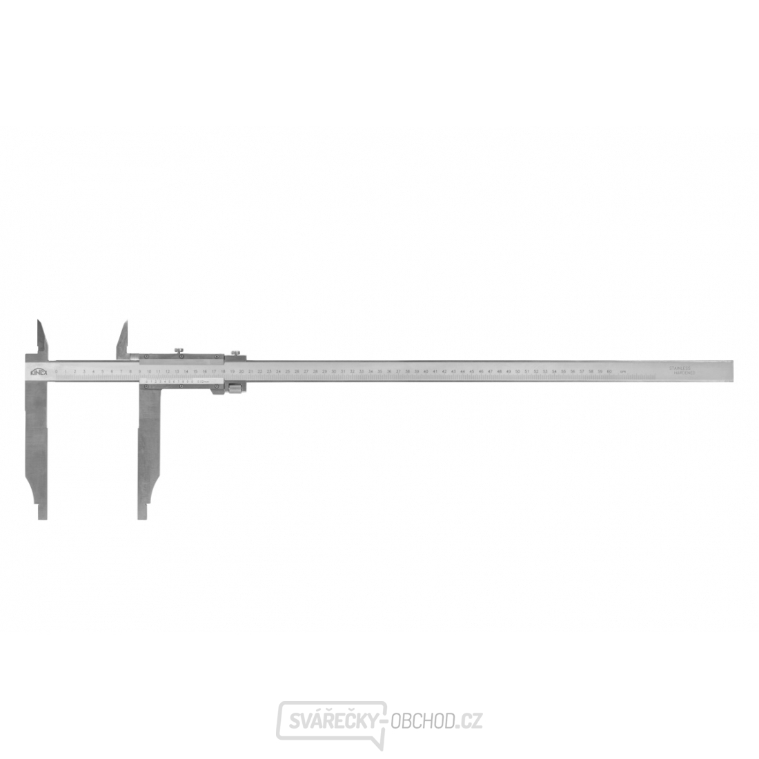 Posuvné měřítko s jemným stavěním KINEX 2000 mm, 200 mm, 0,05 mm, s horními noži, ČSN 25 1231, DIN 862