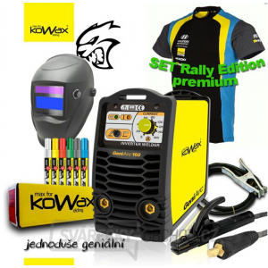 KOWAX® GeniArc®160 Svářecí invertor MMA/TIG RALLY EDITION SET III - 3 Kabely + Kukla + Elektrody 2.5mm/2.5kg + Tričko gallery main image