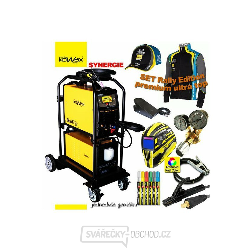 KOWAX GENITIG AC/DC 315W LCD 5 SVÁŘECÍ INVERTOR TIG/MMA+HOŘÁK+KUKLA+VENTIL+PODVOZEK+CHLAD.MODUL+PEDÁL+MIKINA+KŠILTOVKA