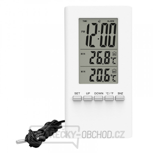Solight teplomer, teplota, veľký displej, dátum, čas, biely gallery main image