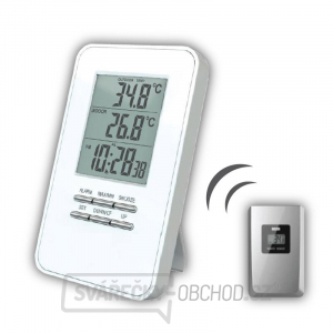 Solight bezdrôtový teplomer, teplota, čas, budík, biely gallery main image