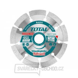 Kotouč diamantový řezný, segmenový, suché i mokré řezání, 125cm, 125x22,2mm, dělený segment 7,5mm, max. 12200 ot./min gallery main image
