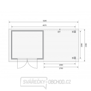 Drevený domček KARIBU Askola 3 + prístavok 280 cm (82924) tm. šedý Náhľad