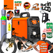 PANTERMAX MIG230LCD invertorová svářečka MIG/TIG/MMA + Kukla + Red. Ventil + Drát 5kg + Co2 Láhev + Podvozek + Hořá Náhled