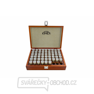 Válečkové měrky ocelové KINEX - sada 10,0-15,0/0,1 mm, 51 ks Válečkové měrky ocelové KINEX - sada 10,0-15,0/0,1 mm, 51 ks