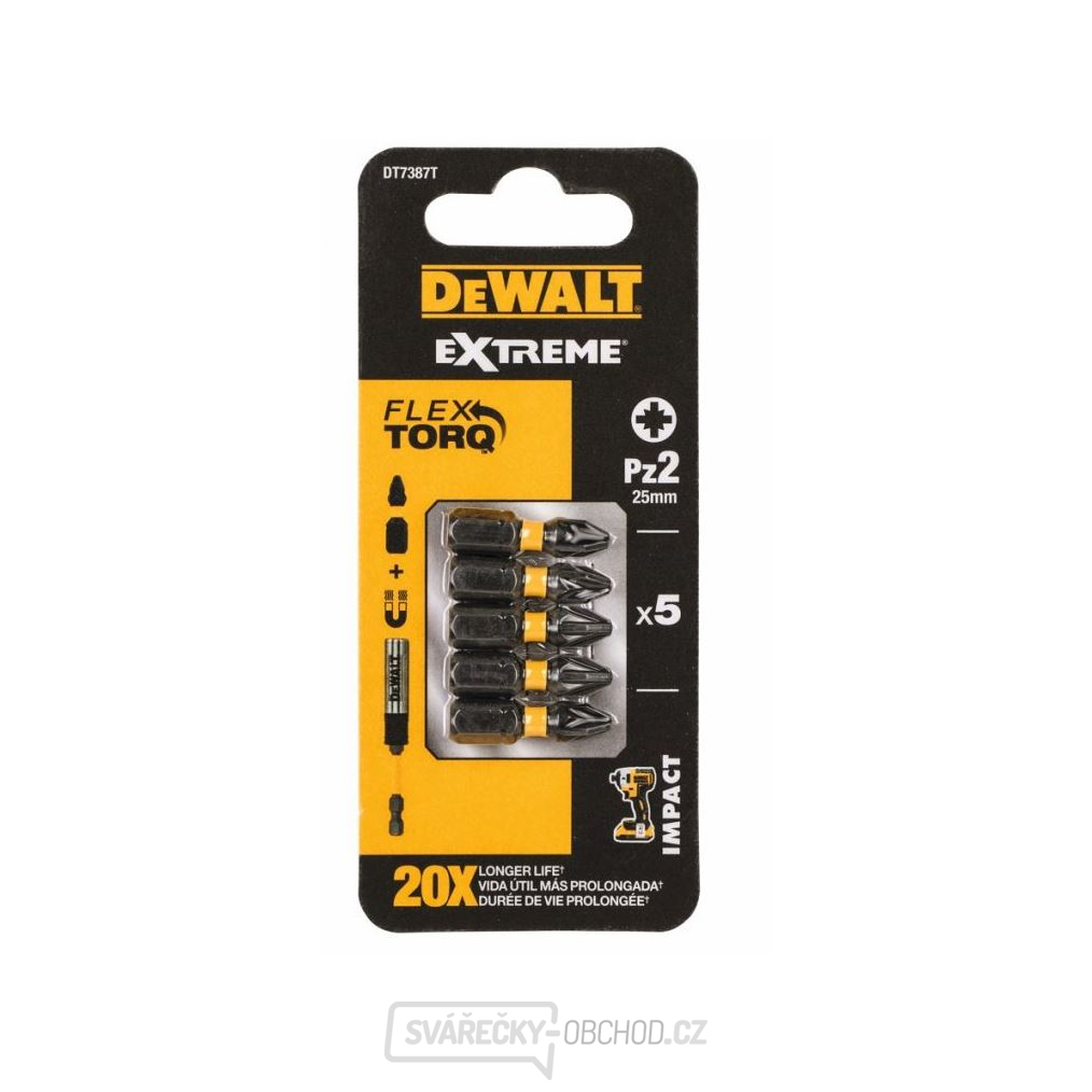 DEWALT 5DÍLNÁ SADA BITŮ PZ2 25MM EXTREME TORSION DT7387T