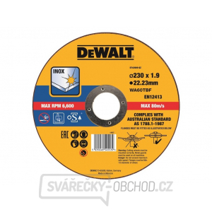 Dewalt řezný kotouč 230x22.2x1.9mm TYP 1 na nerezovou ocel gallery main image