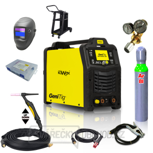 KOWAX GeniTig® 220AC/DC LCD+hořák T26A 4m+kab. 3m+hadice+kukla+Ventil+Lahev AR + Podvozek gallery main image