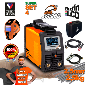 PANTERMAX MMA200LCD invertorová svářečka MMA/TIG + Kabely 2m + Kukla + Plastový Kufr + Elektrody 2.5kg gallery main image