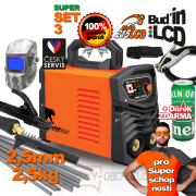 PANTERMAX MMA215LCD invertorová svářečka MMA/TIG + Kukla + Kabely + Kartáč + Popruh + Elektrody 2.5kg + Dárek gallery main image