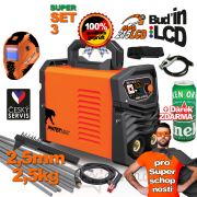 PANTERMAX MMA215LCD invertorová svářečka MMA/TIG + Kukla + Kabely + Kartáč + Popruh + Elektrody 2.5kg + Dárek gallery main image