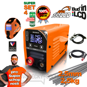 PANTERMAX MMA195LCD invertorová svářečka MMA/TIG + Kabely 1.5m + Kukla + Kartáč + Elektrody 2,5kg gallery main image
