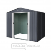 Riwall PRO RMSA 6x8 Anthracite záhradný domček kovový 2,4 x 1,7 m so sedlovou strechou Antracit Náhľad