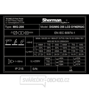 Sherman DIGIMIG 205 LCD SYNERGIC + Hořák 3m+ Kabely 2m + Drát + Sprej + Kukla + Vozík + Ventil + Lahev CO2  Náhled