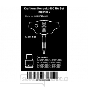 Wera 057474 Nástrčné hlavice 1/4" 3/16 ÷ 1/2" s T-rukojetí Kraftform Kompakt 400 RA Imperial Set 2 (Palcová sada 9 dílů) Náhled