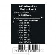Wera 133165 Zástrčné klíče inbus 950/9 Hex-Plus Multicolour 3, BlackLaser (Sada 9 dílů) Náhled