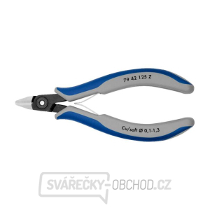 Přesné boční štípací kleště pro elektroniku 125 mm Knipex 79 42 125 Z - leštěná hlava, vícesložkové návleky gallery main image