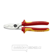 Kabelové nůžky 200 mm, VDE 1000V. KNIPEX 95 16 200 - chromováno, vícesložkové návleky Náhled