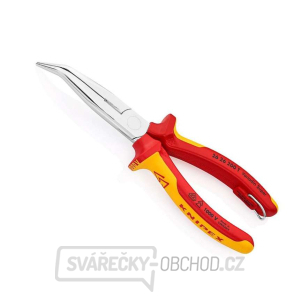 Půlkulaté kleště s břity (zobákovité) Knipex 26 26 200 T - 1000V. Chromováno, vícesložkové návleky VDE (200 mm) gallery main image