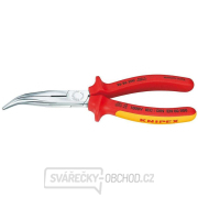 Půlkulaté kleště s břity (zobákovité) 200 mm KNIPEX 26 26 200 - 1000V. Chromováno, vícesložkové návleky VDE gallery main image