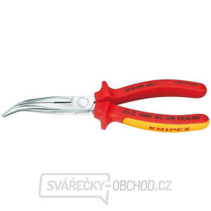 Půlkulaté kleště s břity (zobákovité) 200 mm KNIPEX 26 26 200 - 1000V. Chromováno, vícesložkové návleky VDE gallery main image