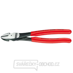 Silové boční štípací kleště 180 mm KNIPEX 74 01 180 - leštěná hlava, plastové návleky gallery main image