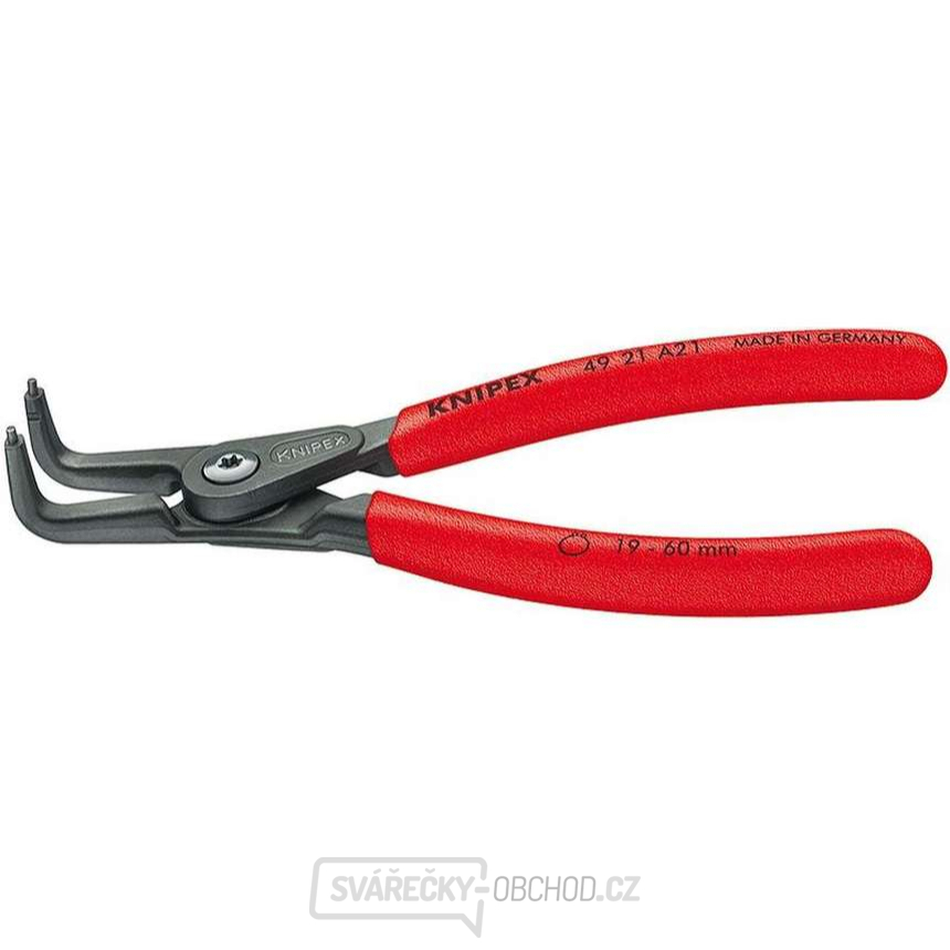 Precizní kleště na pojistné kroužky 165 mm, vnější zahnuté. Knipex - 49 21 A21 - DIN 5254 B