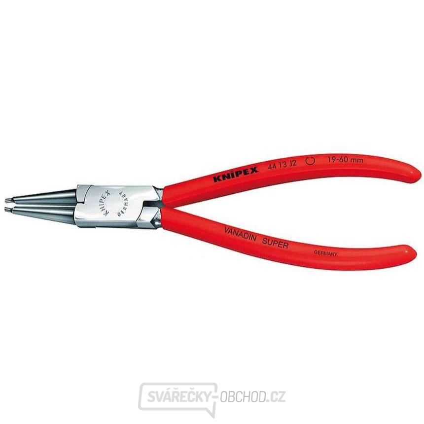Kleště na pojistné kroužky 180 mm, vnitřní rovné. Knipex - 44 13 J2 - DIN 5265 C. Chromováno, potaženo plastem