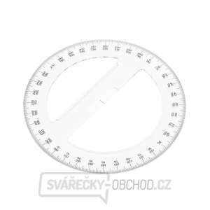 Japonský kruhový úhloměr SHINWA z čirého akrylátu 360° - průměr 150 mm gallery main image