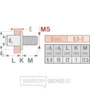 Šrouby nýtovací ocelové sada 50ks, M5x12mm Náhled