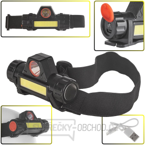Svítilna s otočnou hlavou LED COB 3W + XPE 800mAh IP20 (240) gallery main image
