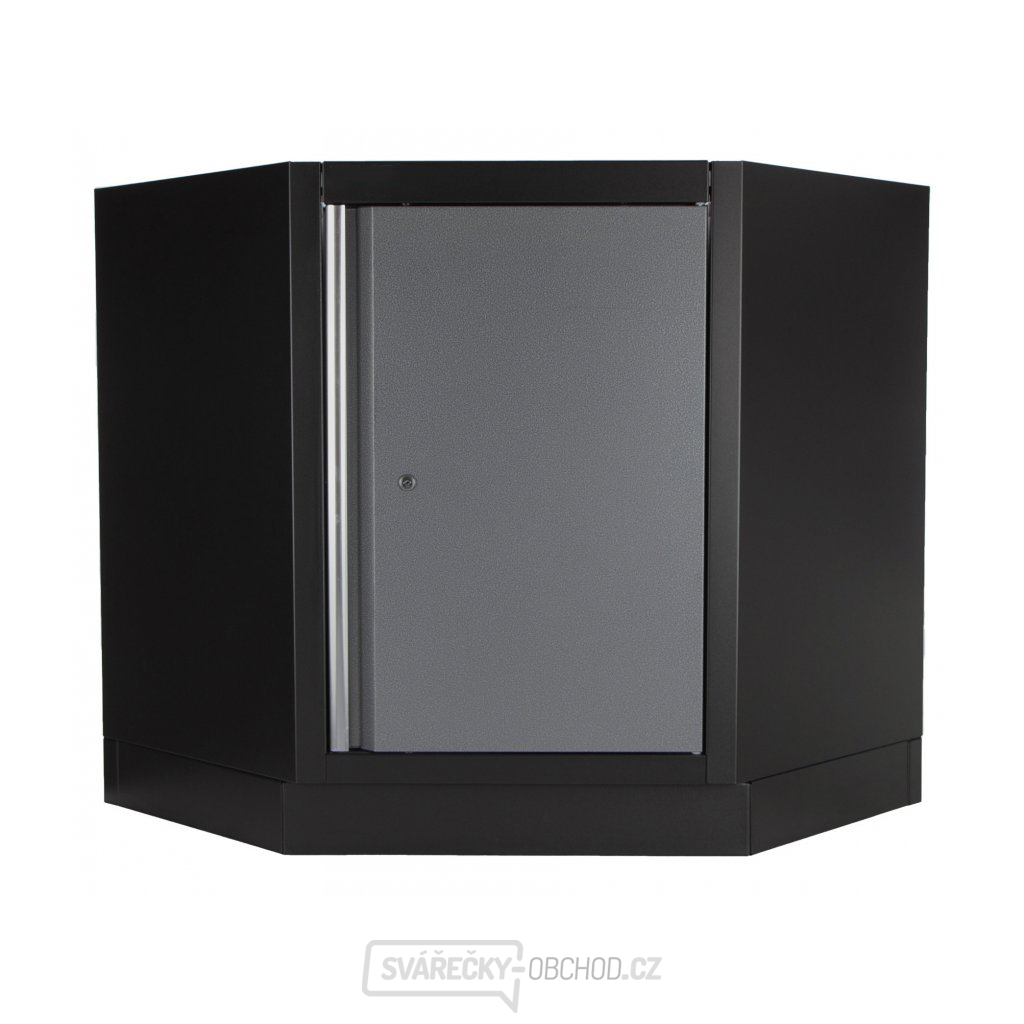 Rohová jednodveřová dílenská skříňka Matabro MB-TGC1300B | 1 police | 864x864x910 mm