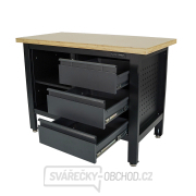Pracovní dílenský stůl Matabro MB-TSK5403-L | 3 zásuvky | 1 police | 1200 x 600 x 860 - 900 mm Náhled