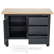 Pracovní dílenský stůl Matabro MB-TSK5413-L | 3 zásuvky | 1 skříňka | 1200 x 600 x 860 - 900 mm Náhled