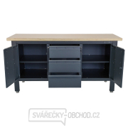 Pracovní dílenský stůl Matabro MB-TSK7523-L | 3 zásuvky | 2 skříňky | 1690 x 600 x 860 - 900 mm Náhled