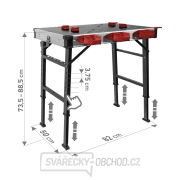 Pracovní skládací stůl Fortum, 850x600mm, výška 73,5-88,5cm Náhled
