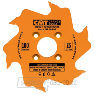 CMT Kotouč lamelovací pro lamelové spoje - D100x3,96 d22 Z6 HW střídavý zub gallery main image