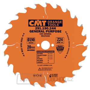 CMT Orange Pilový kotouč pro elektronářadí univerzální - D190x2,6 d16 Z24 HW gallery main image