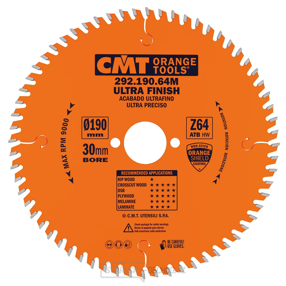 CMT Orange Pilový kotouč pro elektronářadí, finální řez - D210x2,8 d30 Z48 HW