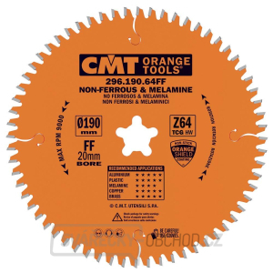 CMT Orange Pilový kotouč na lamino, plast a neželezné kovy - D190x2,8 d20 Z64 HW Festool gallery main image