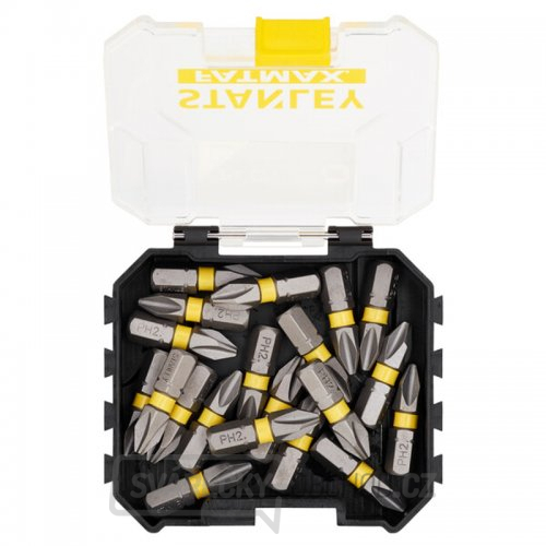 20dílná sada 25 mm bitů pro rázové utahováky PH2 Stanley STA88569