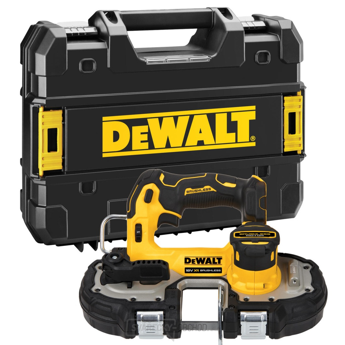 AKU pásová pila DeWALT DCS377NT 18V, bez aku a nabíječky, Tstak