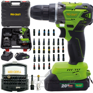 Aku vrtací šroubovák Procraft SPA20BL1B se sadou bitů BS-32 | SPA20BL1B/BS-32 Aku vrtací šroubovák Procraft SPA20BL1B se sadou bitů BS-32 | SPA20BL1B/BS-32