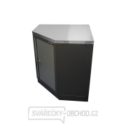 Rohová jednodveřová dílenská skříňka s nerezovou pracovní deskou | 1 police | 865x865x950 mm Matabro SET-CA01069 Náhled