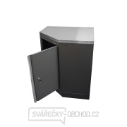 Rohová jednodveřová dílenská skříňka s nerezovou pracovní deskou | 1 police | 865x865x950 mm Matabro SET-CA01069 Náhled