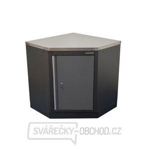 Rohová jednodveřová dílenská skříňka s nerezovou pracovní deskou | 1 police | 865x865x950 mm Matabro SET-CA01069 gallery main image