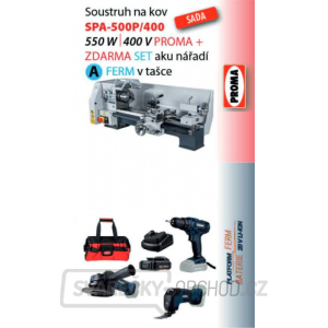 SPA-500P/400 - Soustruh na kov +  Ferm aku sada nářadí A gallery main image